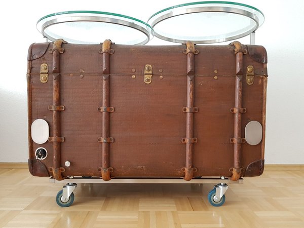 Koffer Möbel Glastisch Design